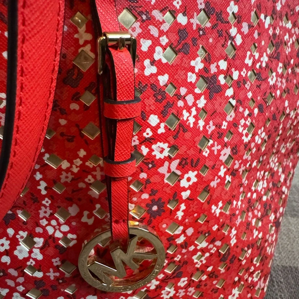 Michael Kors Red Floral Tote